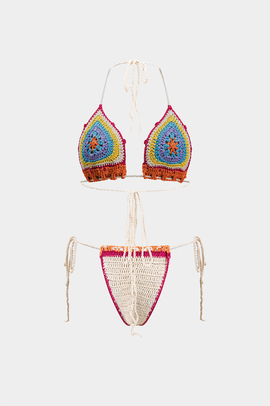 Örgü Askılı Sırtı Açık Bikini Takımı