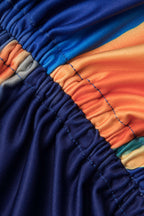 Çok Desenli Tek Omuzlu Kısa Üst ve Mayo Eteği Pareo Takım