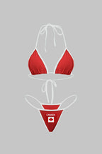 Nakışlı Kontrast Bikini Takımı