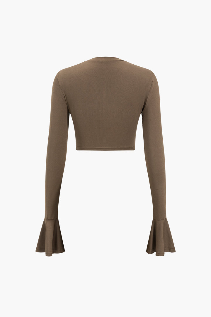 Fırfırlı Uzun Kollu Üst Ve Kloş Pantolon Takım