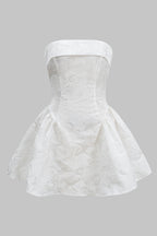 Jacquard Askısız Fiyonk Bağlamalı Mini Elbise