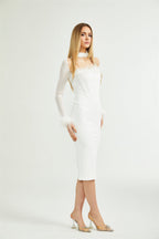 Désirée kuş tüyü maksi elbise