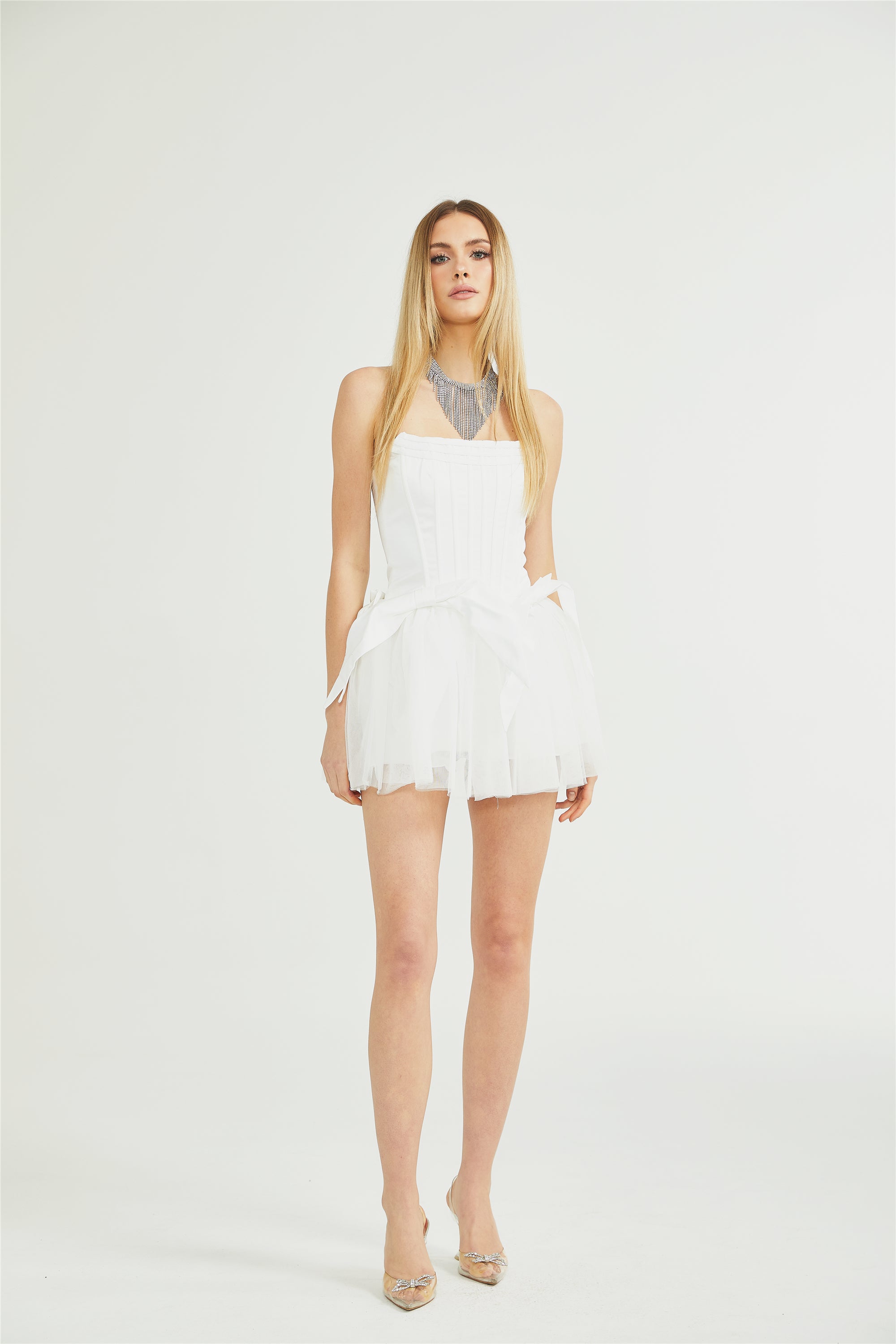 Joséphine tül mini elbise