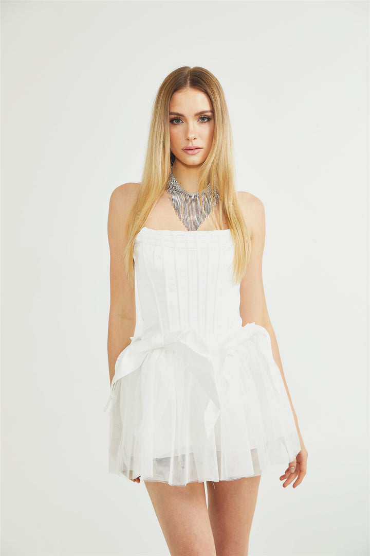 Joséphine tül mini elbise