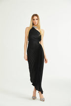 Sandrine asimetrik maksi elbise