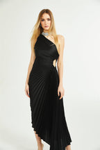 Sandrine asimetrik maksi elbise