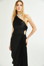 Sandrine asimetrik maksi elbise