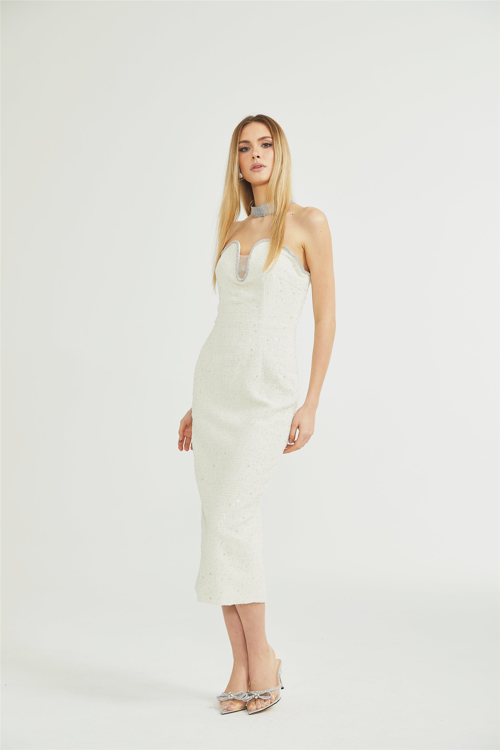 Madeleine tüvit midi elbise