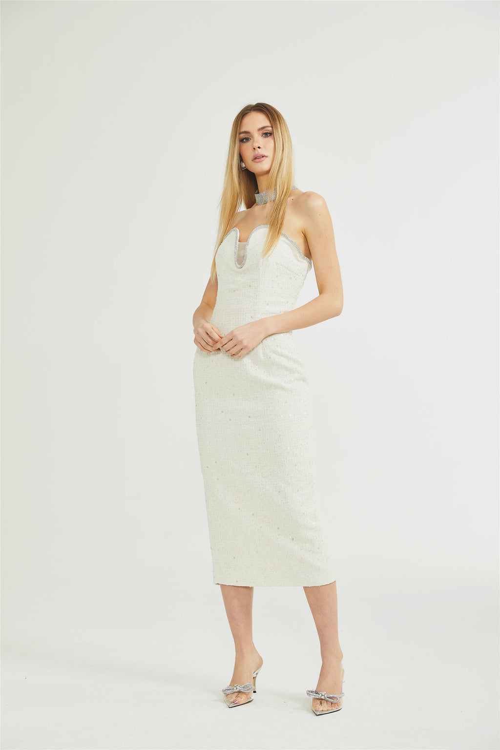 Madeleine tüvit midi elbise