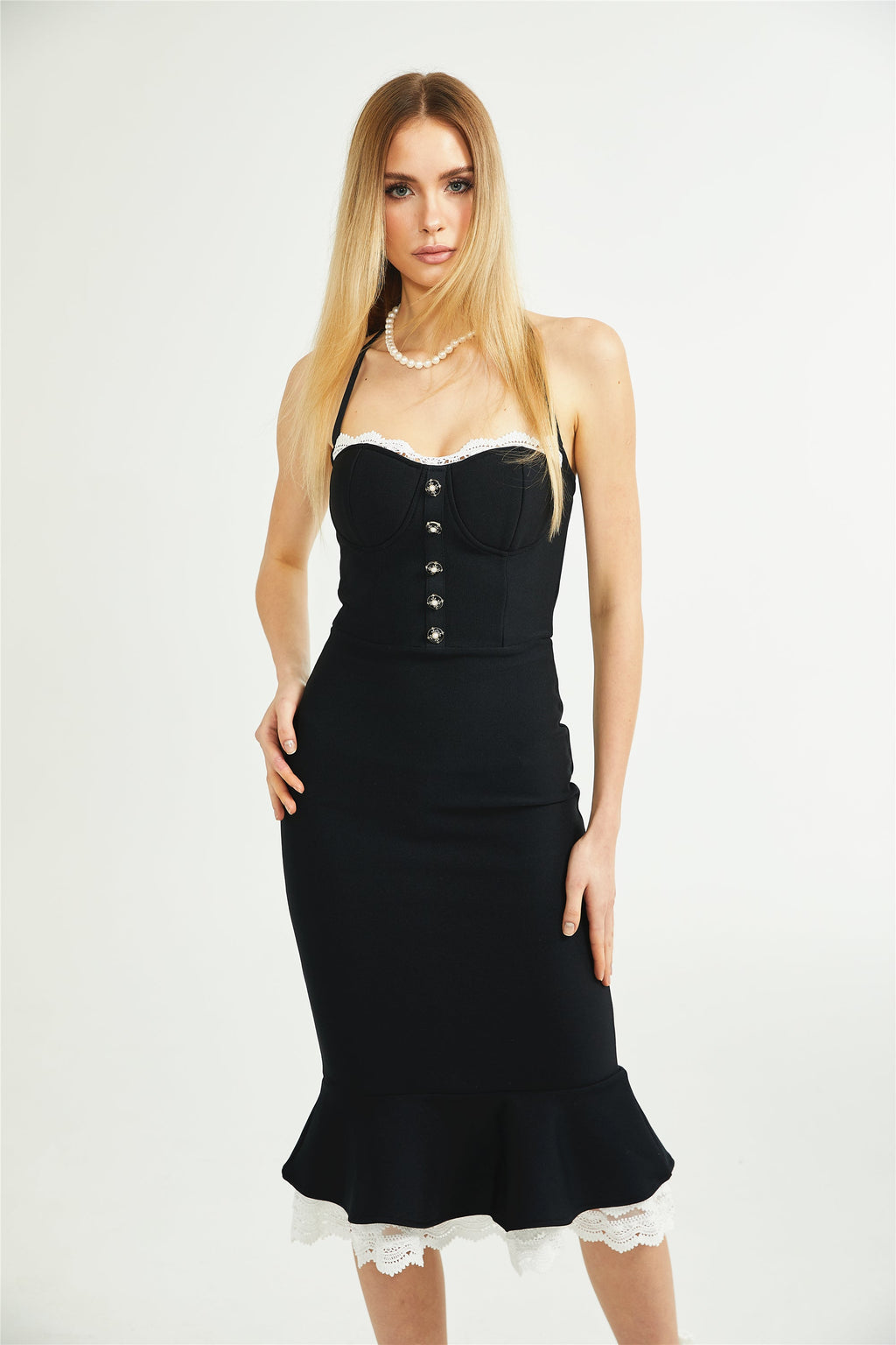 Delphine dantel maksi elbise