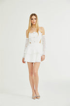 Cyrielle dantel mini elbise