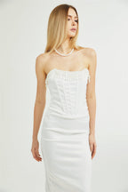 Roseline inci midi elbise