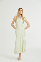 Céleste kloş midi elbise