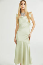 Céleste kloş midi elbise