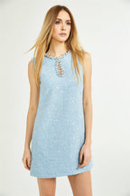 Émilie tüvit mini elbise