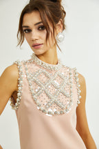 Cesca kolsuz mini elbise