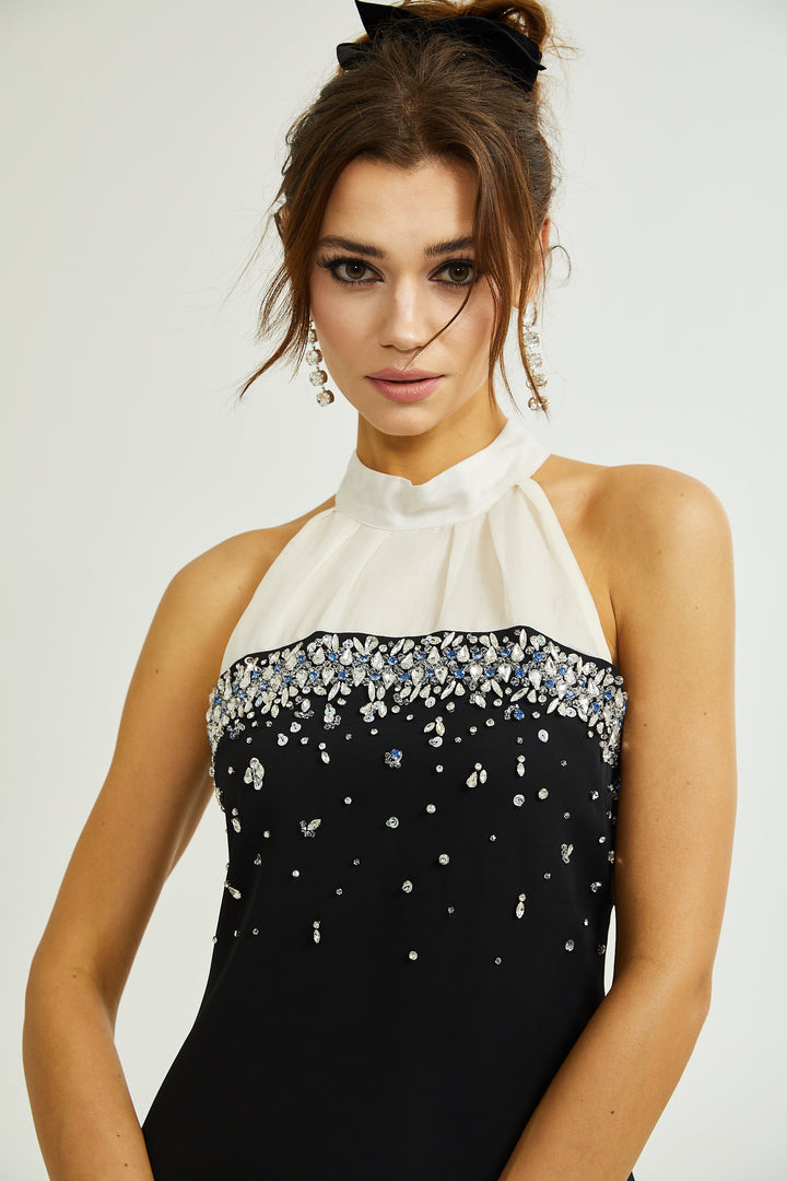 Octavia süslemeli mini elbise