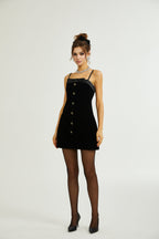 Reeva kadife mini elbise