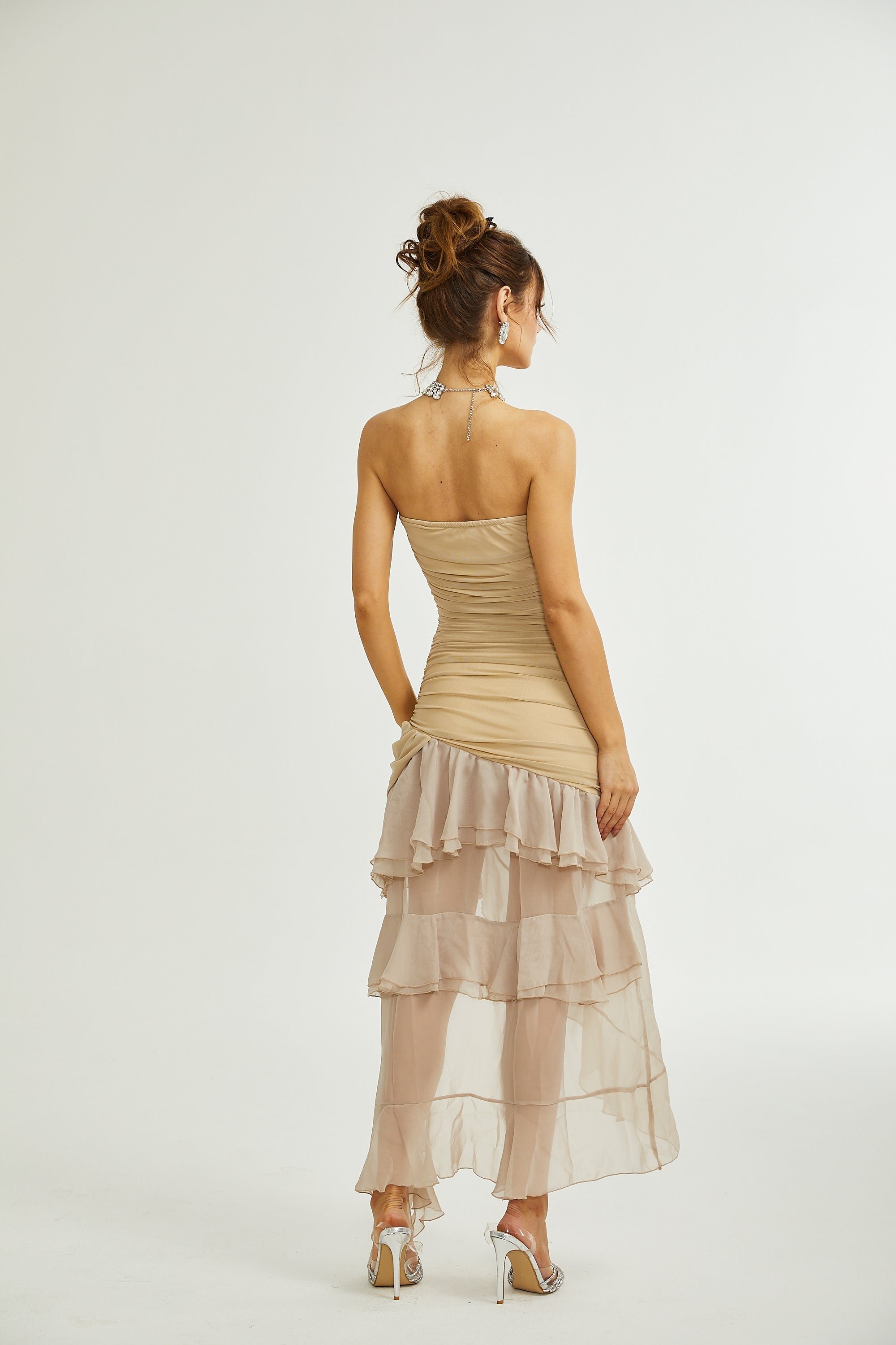 Giada fırfır midi elbise