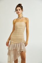 Giada fırfır midi elbise