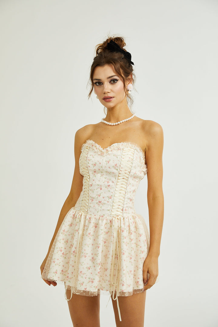 Gisèle çiçek mini elbise