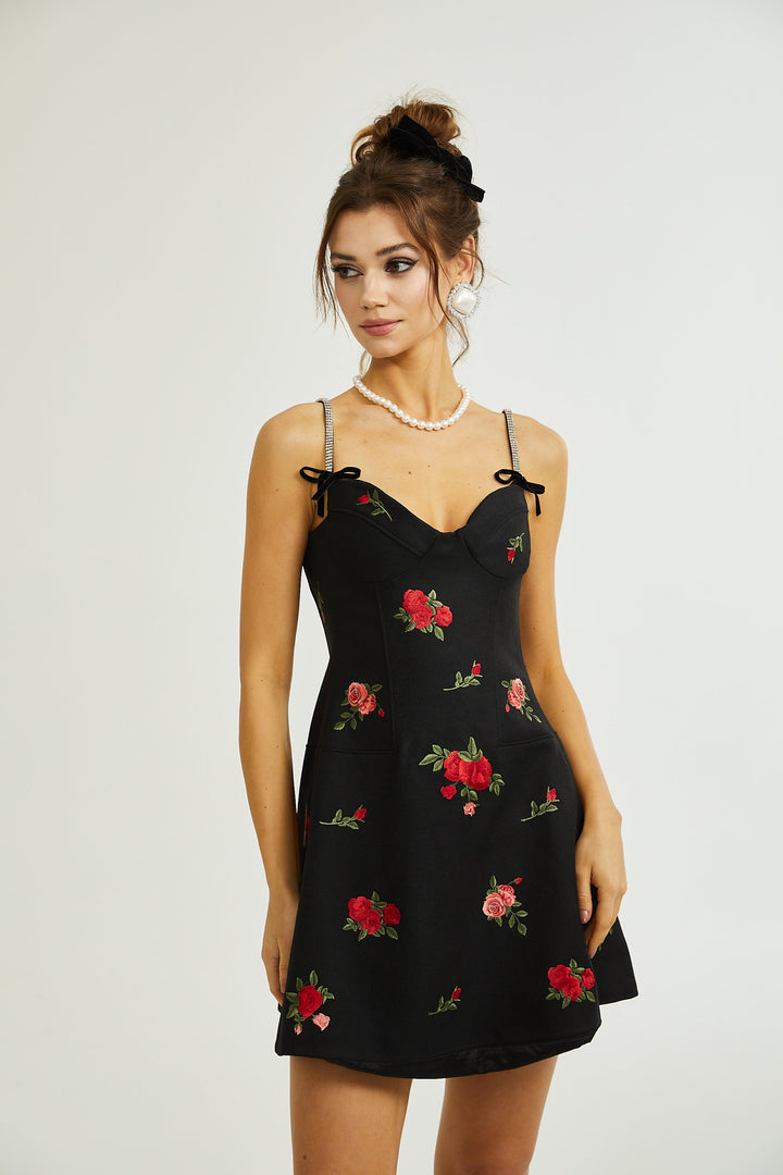 Jovanna çiçek mini elbise
