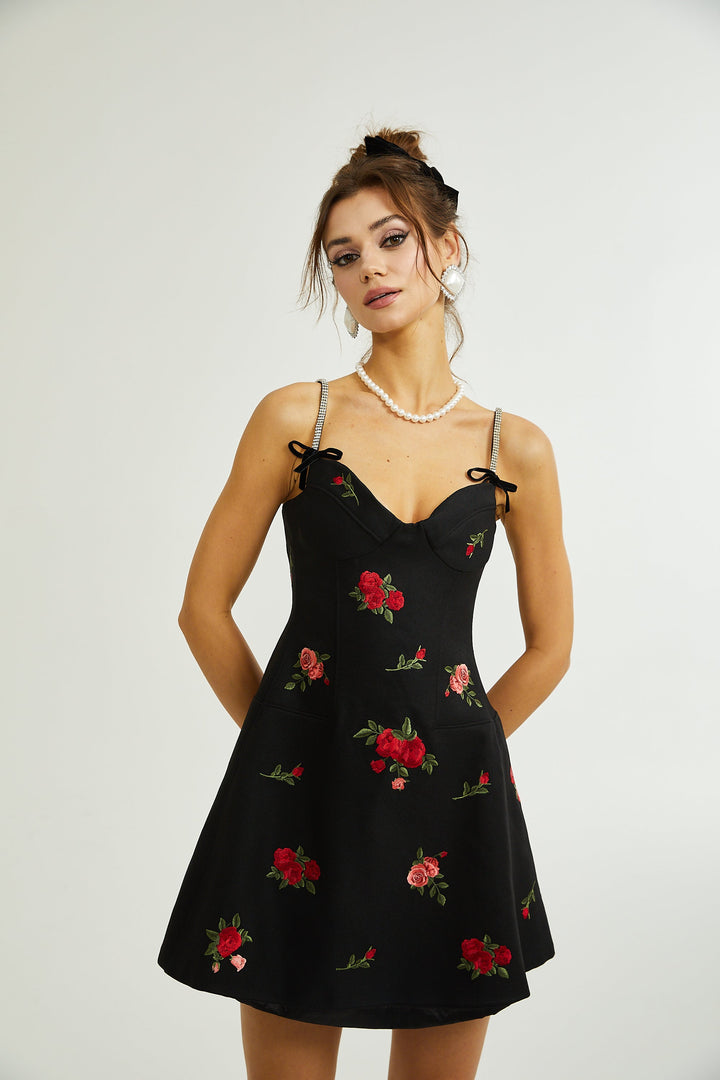 Jovanna çiçek mini elbise