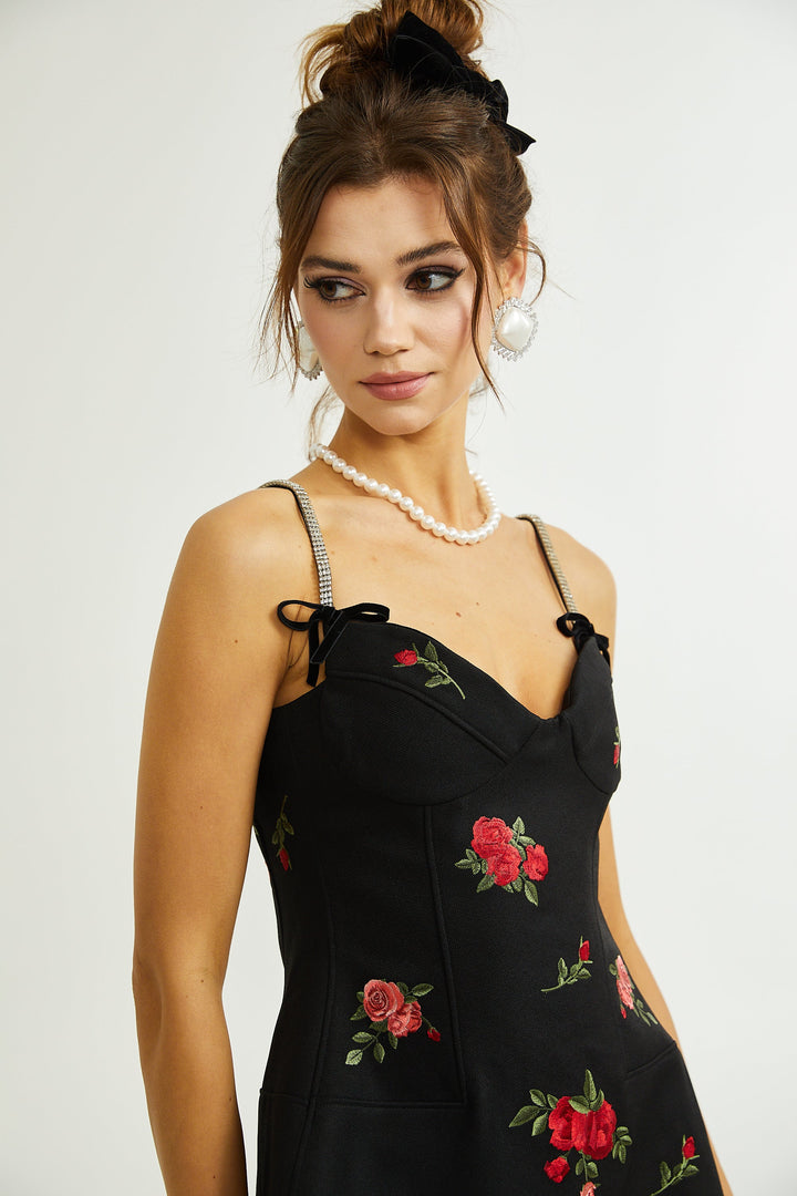 Jovanna çiçek mini elbise