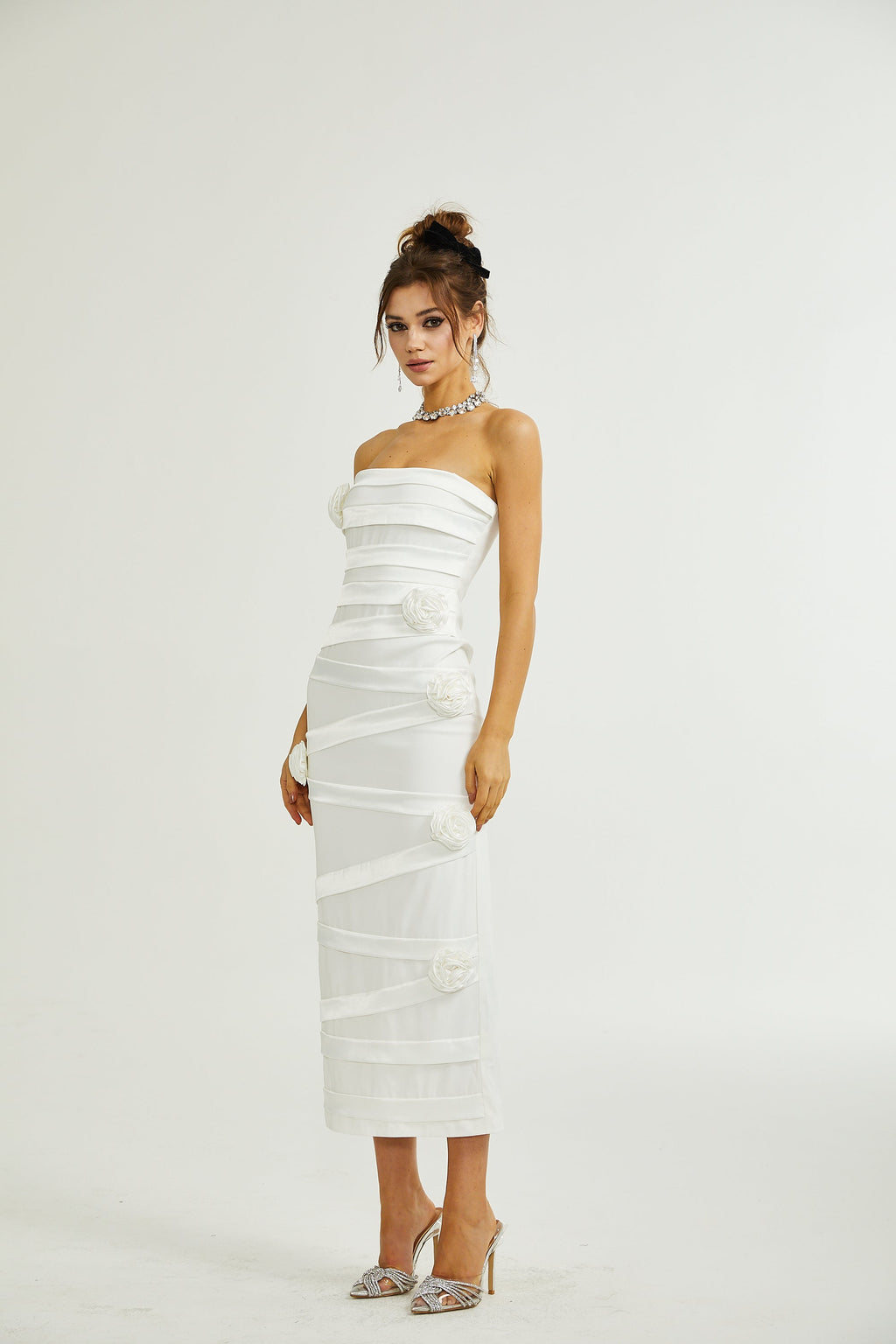 Céleste çiçek maksi elbise