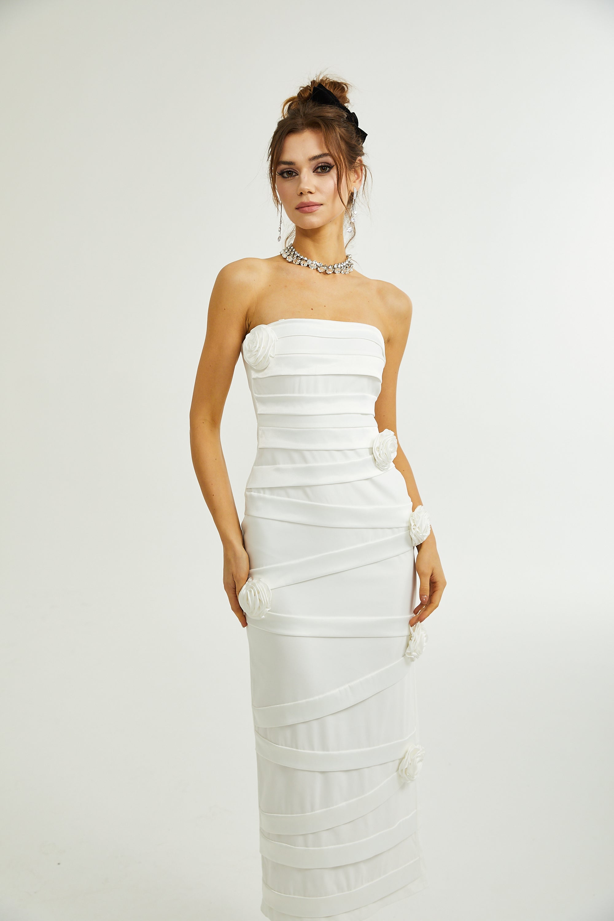 Céleste çiçek maksi elbise