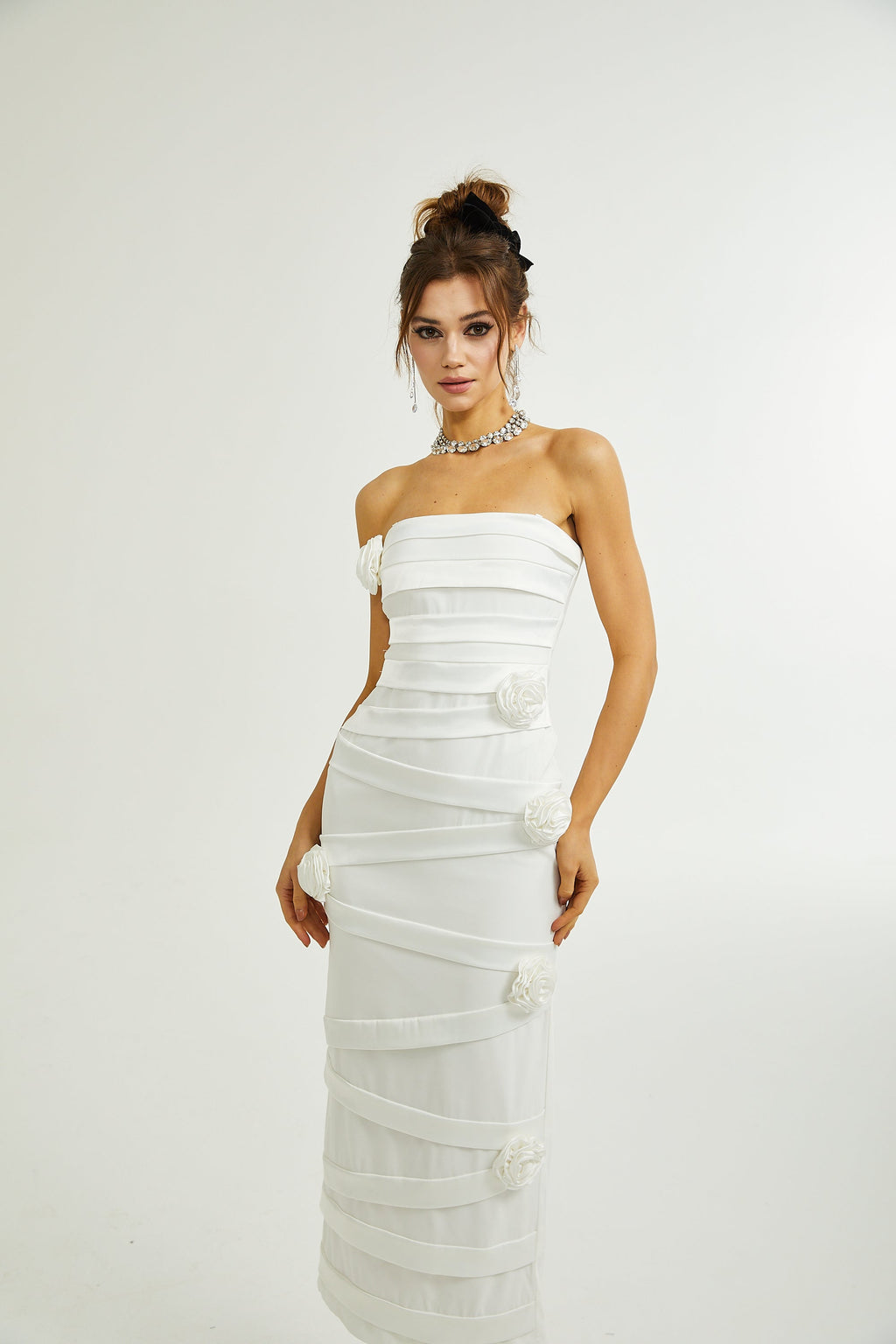 Céleste çiçek maksi elbise