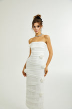 Céleste çiçek maksi elbise