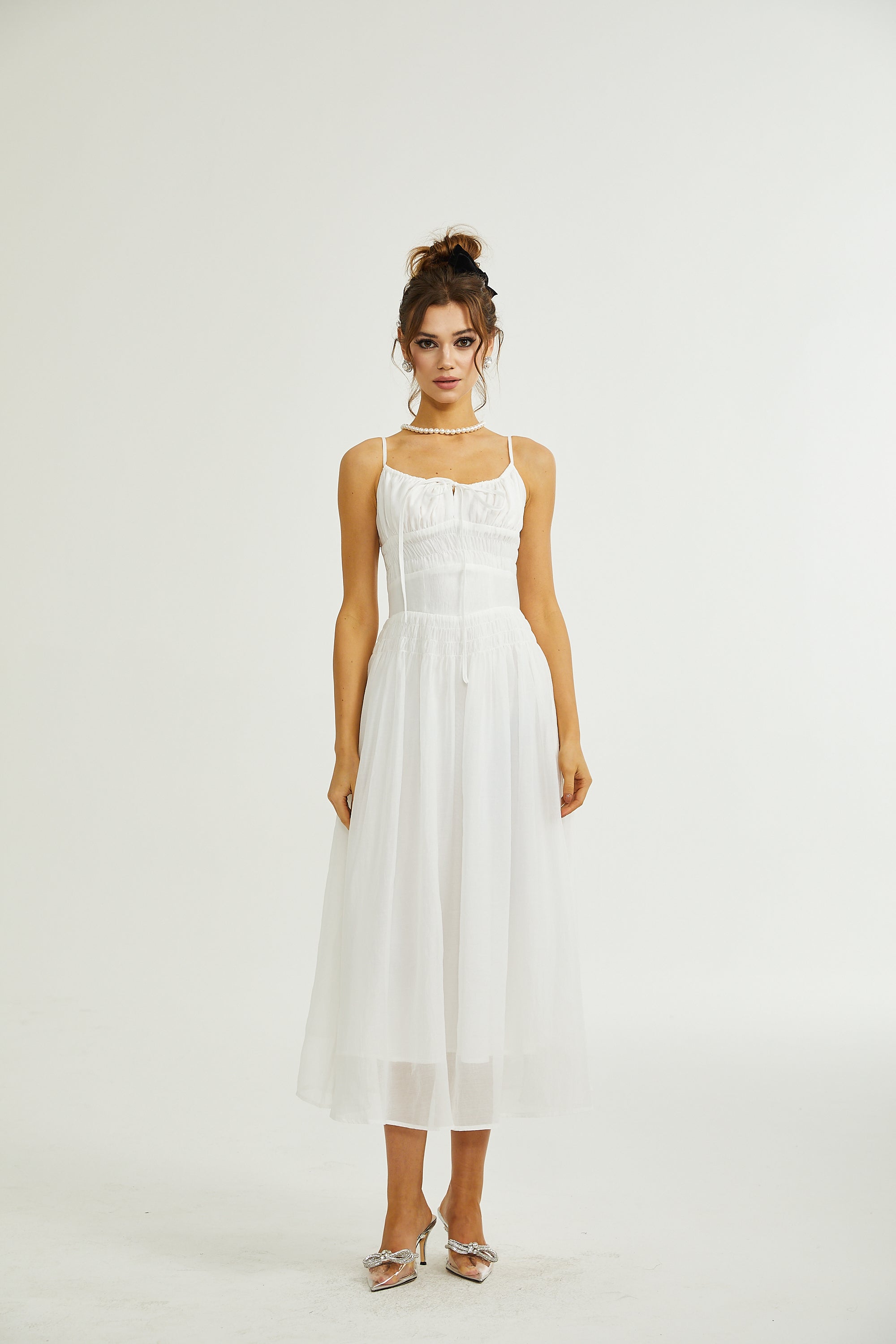 Sancia kayışlı midi elbise