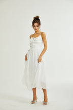 Sancia kayışlı midi elbise