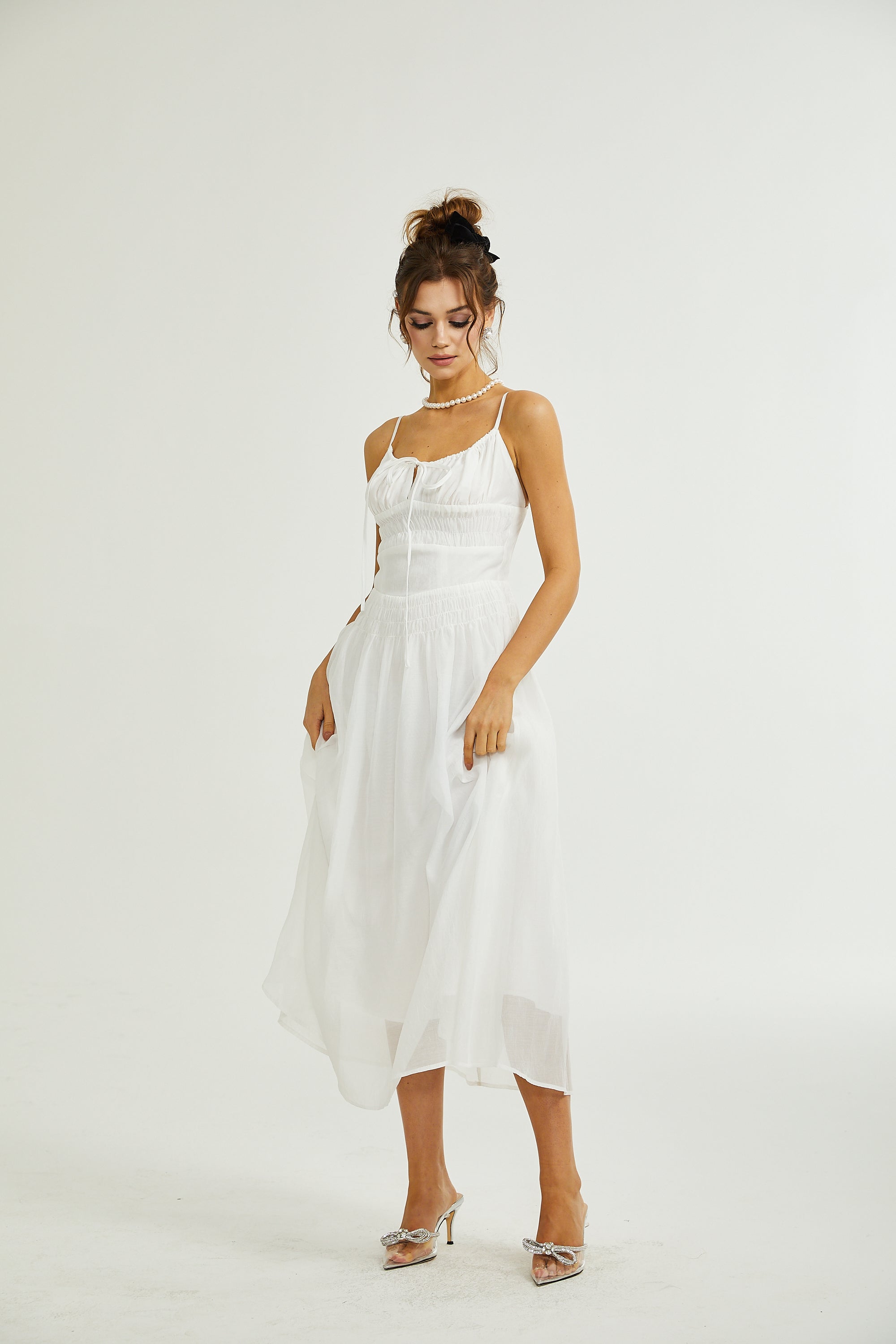 Sancia kayışlı midi elbise