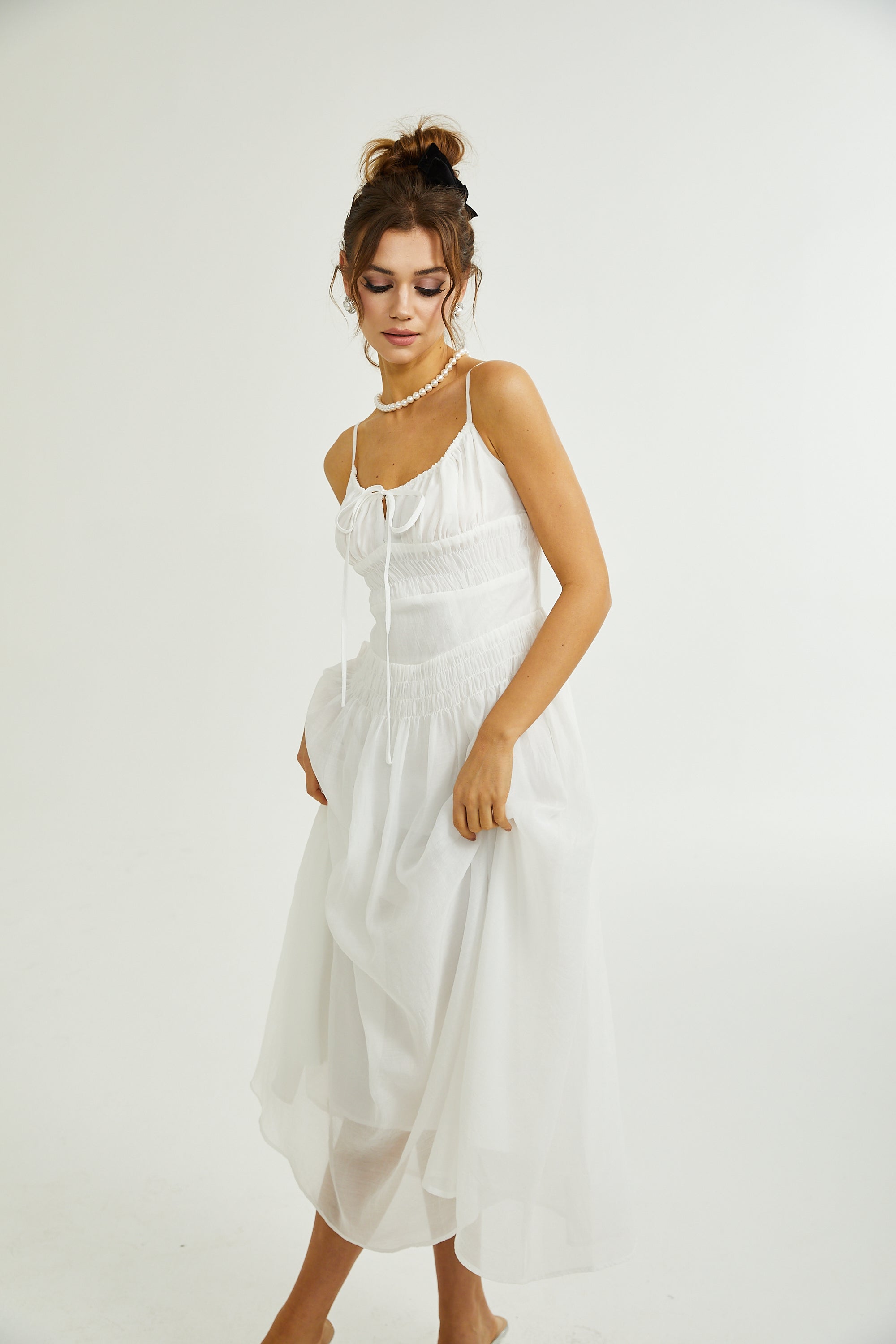 Sancia kayışlı midi elbise