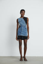 Lana denim mini elbise