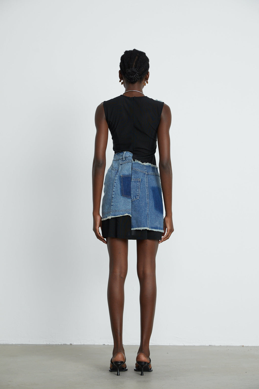 Lana denim mini elbise