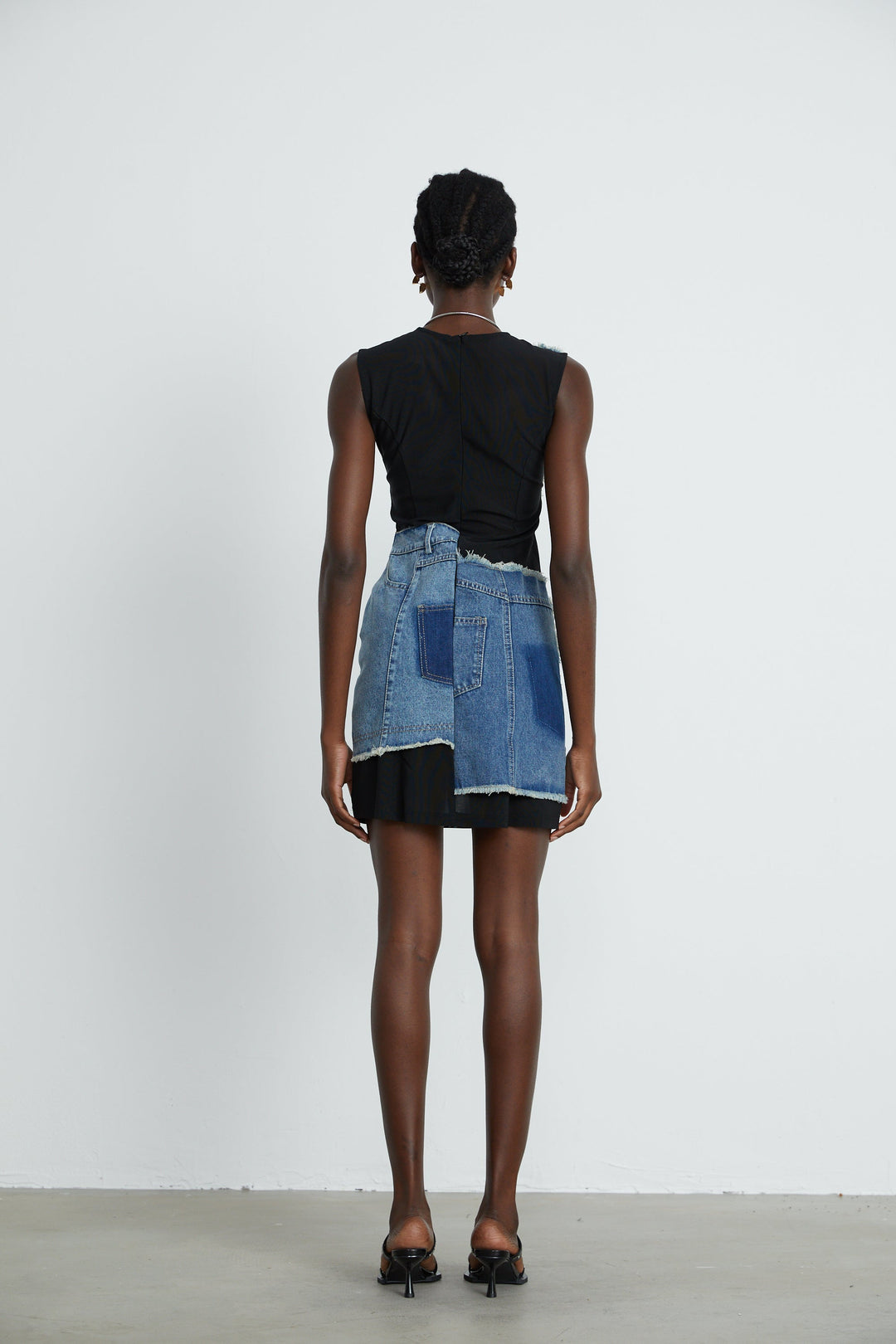 Lana denim mini elbise