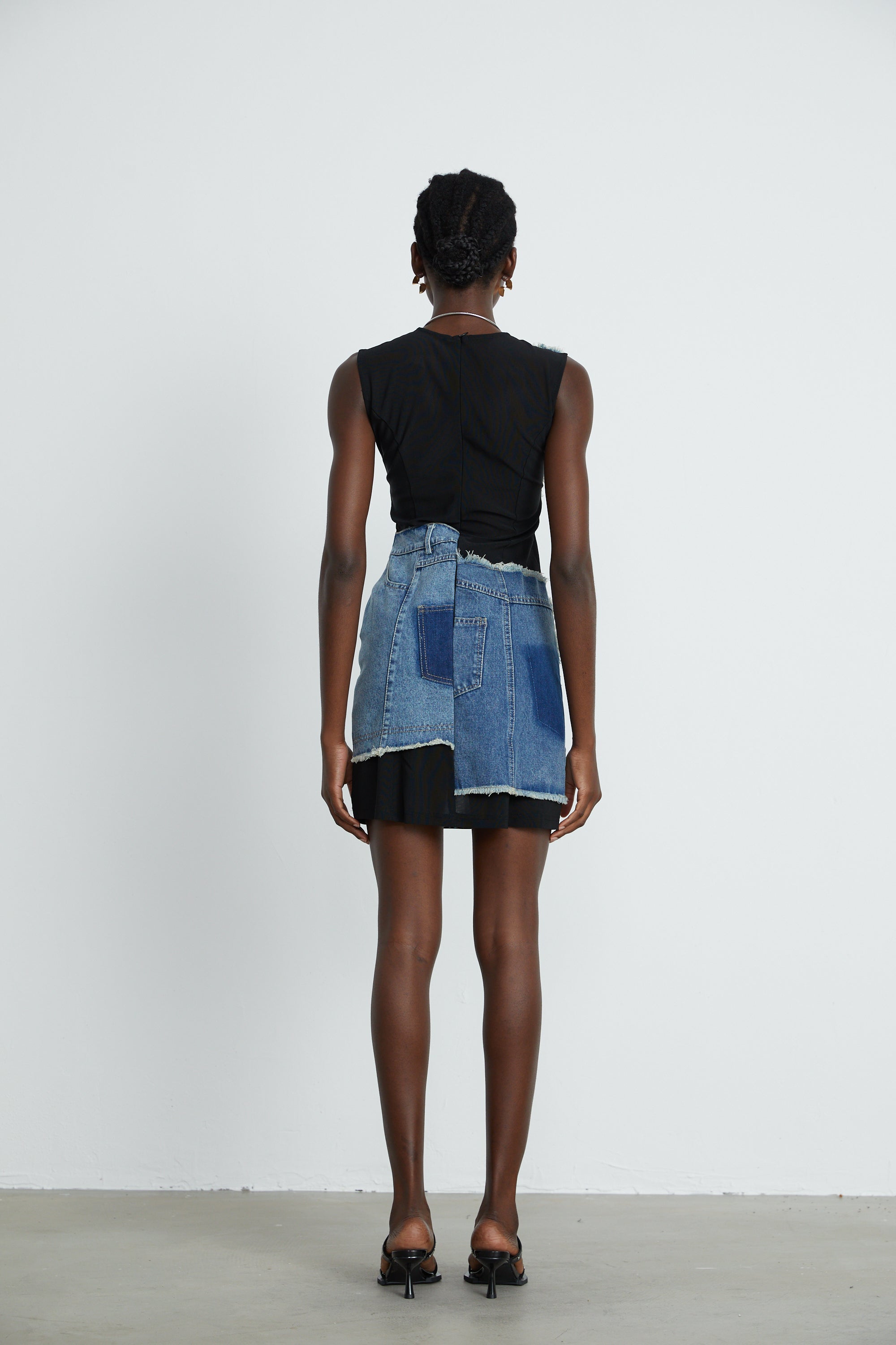 Lana denim mini elbise