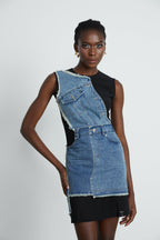 Lana denim mini elbise