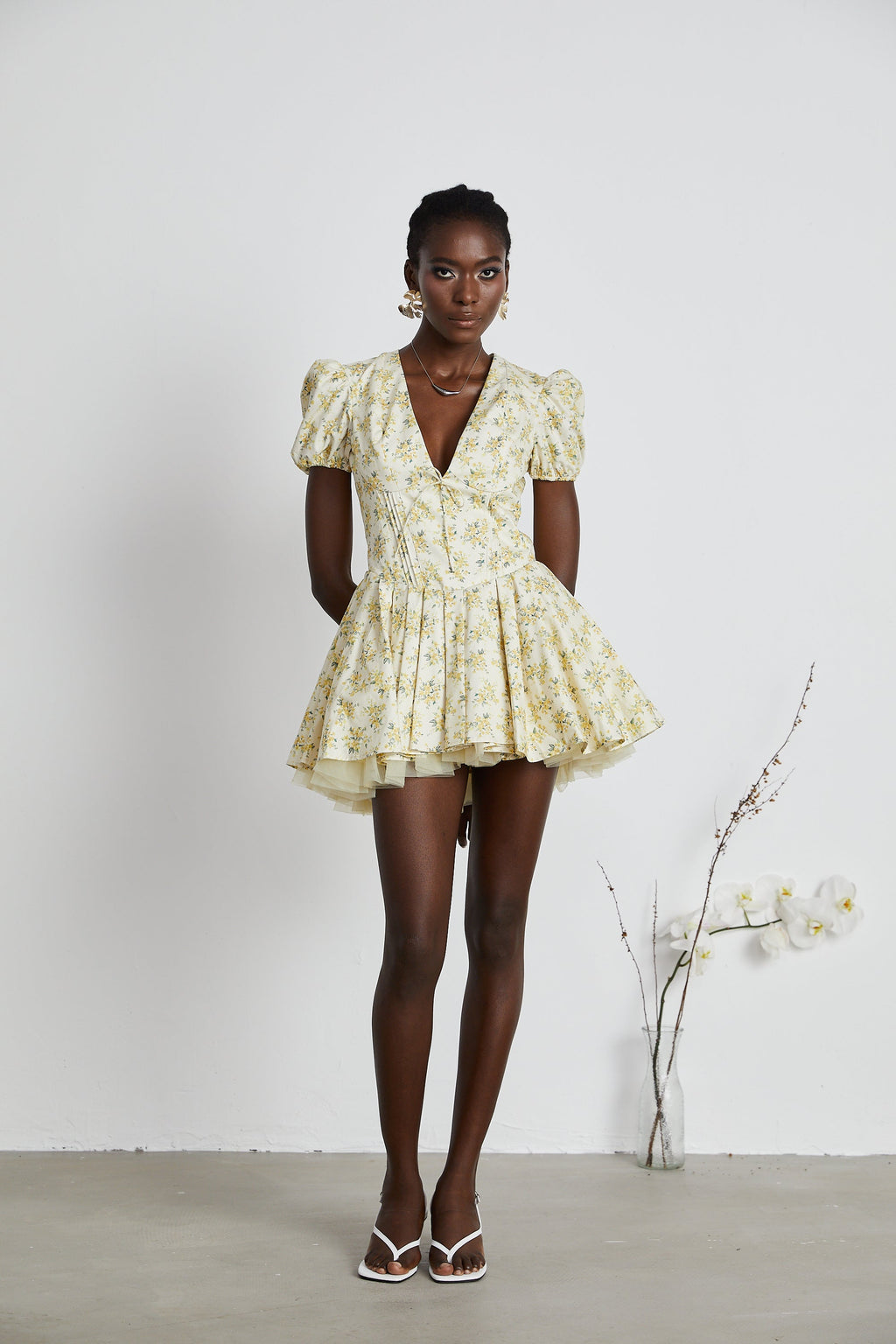 Liane çiçek mini elbise