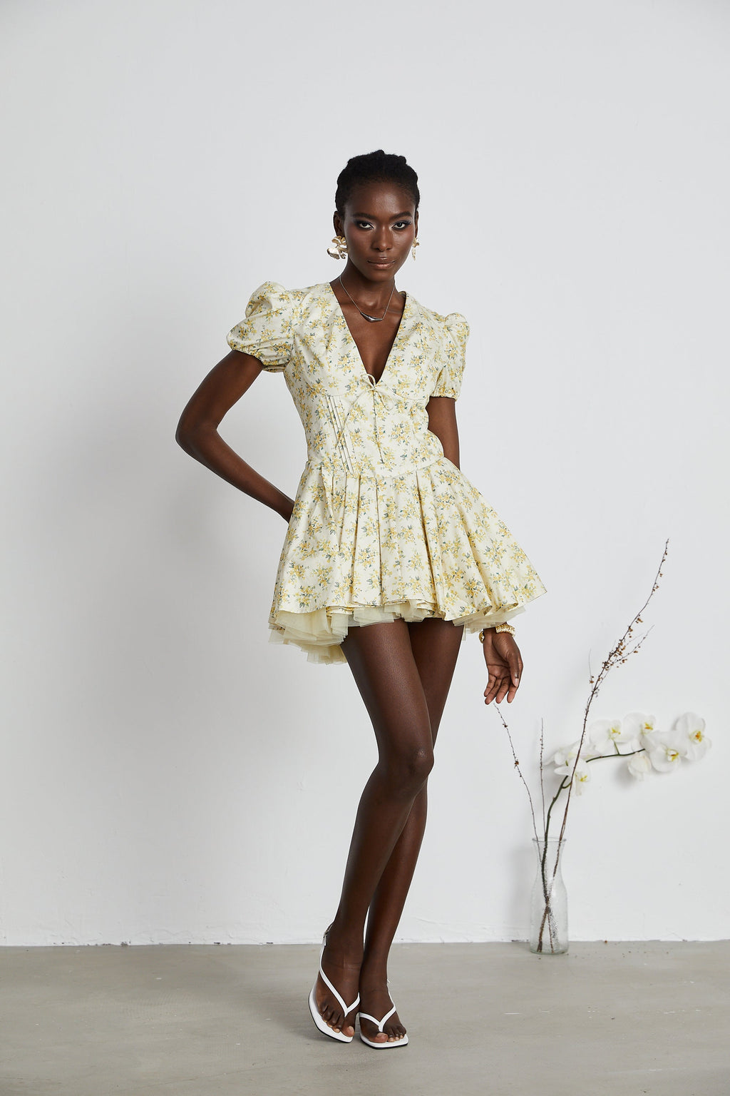 Liane çiçek mini elbise