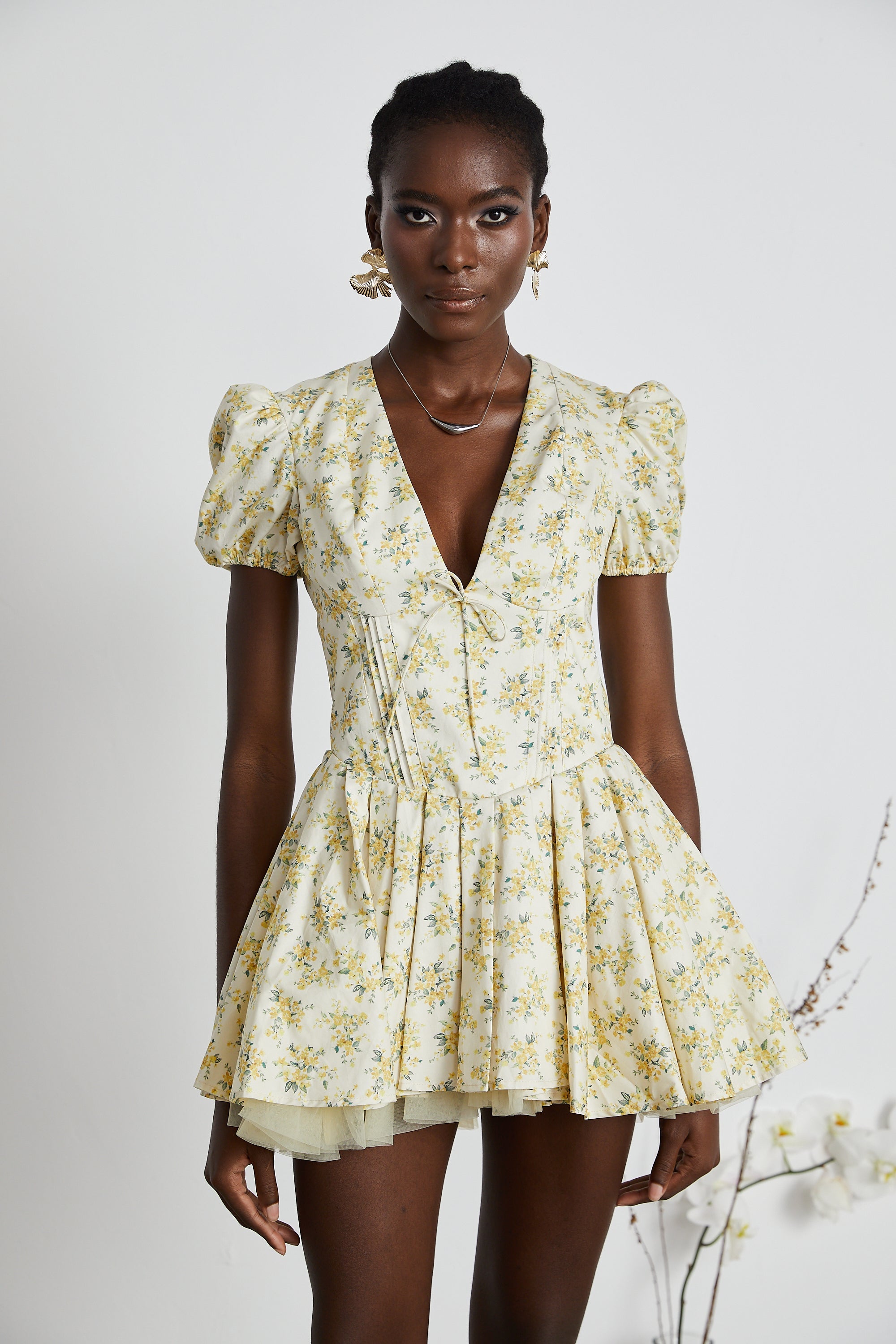 Liane çiçek mini elbise