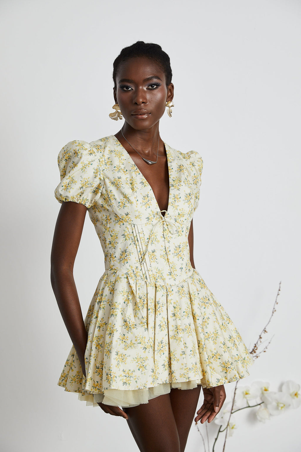 Liane çiçek mini elbise