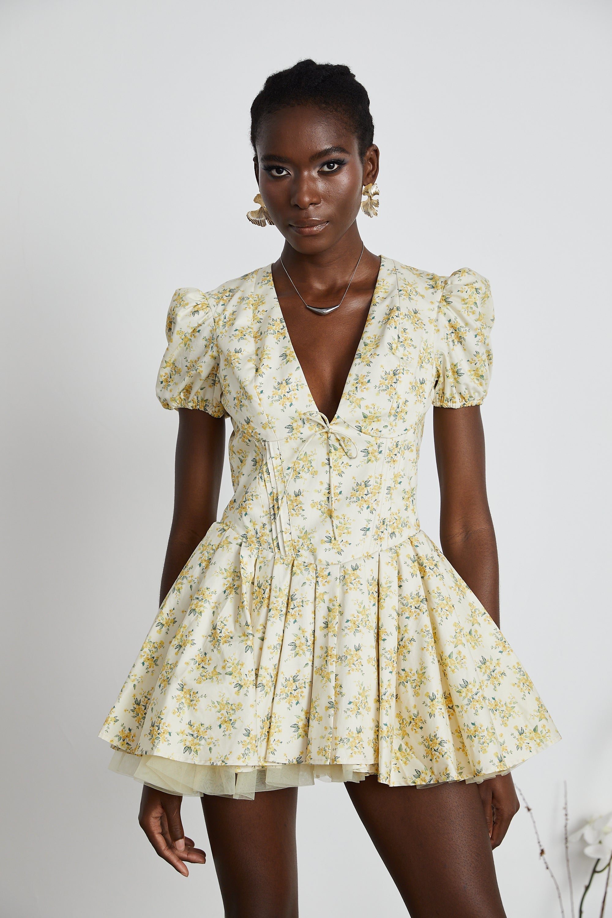 Liane çiçek mini elbise