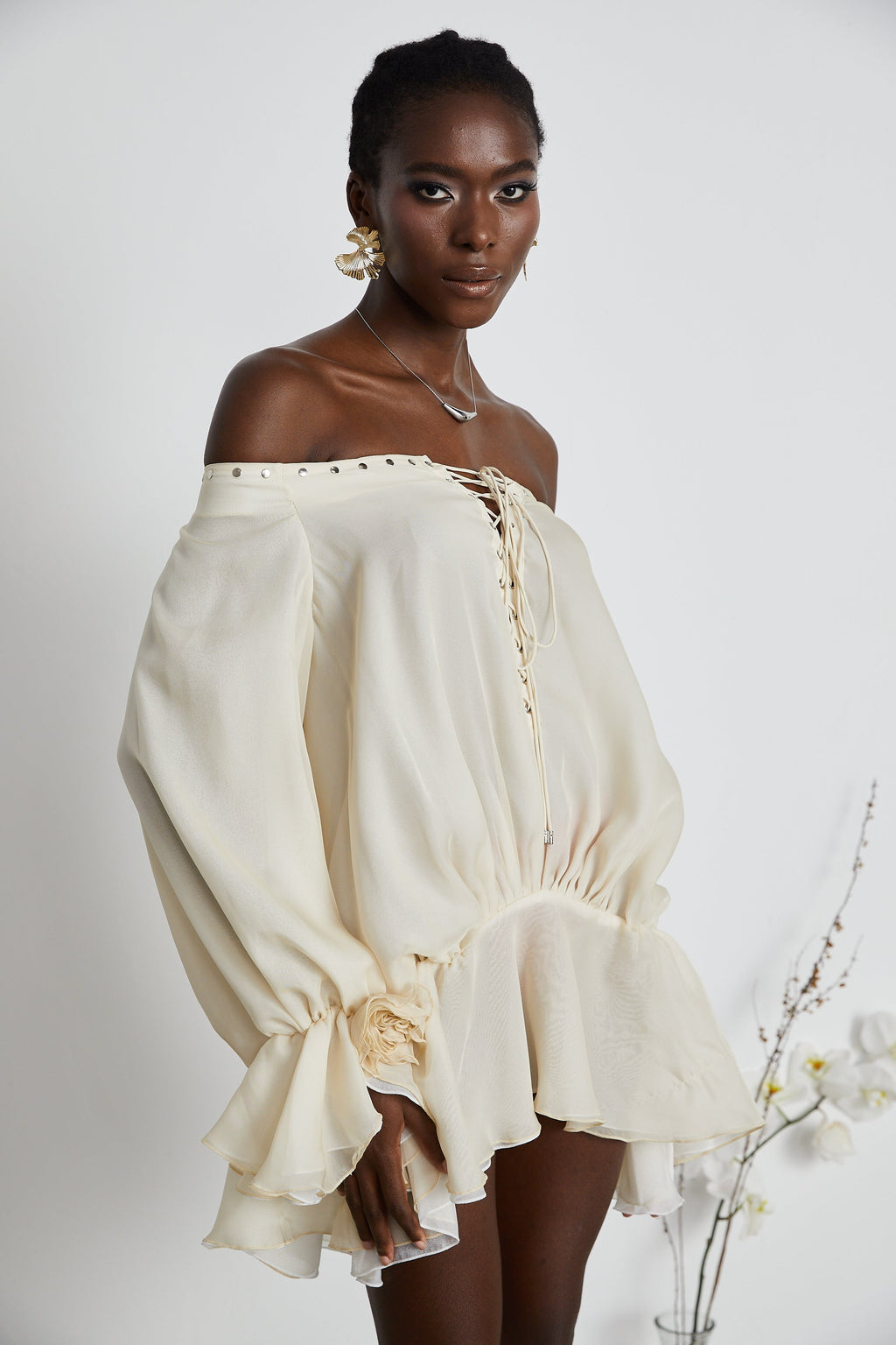 Lisette şifon mini elbise