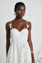 Hélène korse midi elbise