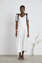 Cyrielle şerit maksi elbise