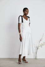 Cyrielle şerit maksi elbise